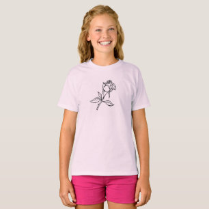 Camiseta rosas dibujados a mano