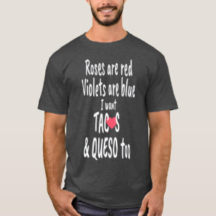 Camiseta Rosas divertidos son tacos rojos y amante de la co