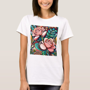 Camiseta Rosas Dobles: Un Arreglo Floral Patrón