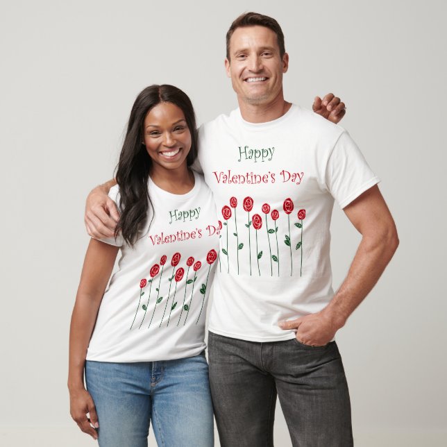 Camiseta Rosas el día de San Valentín Ostrich Love Romance  (Unisexo)