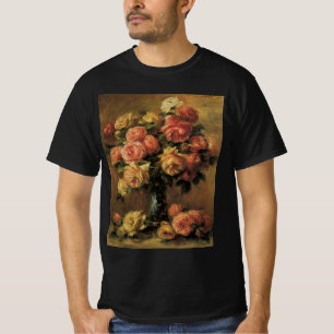 Camiseta Rosas en un jarrón de Pierre Renoir, Arte fino vin