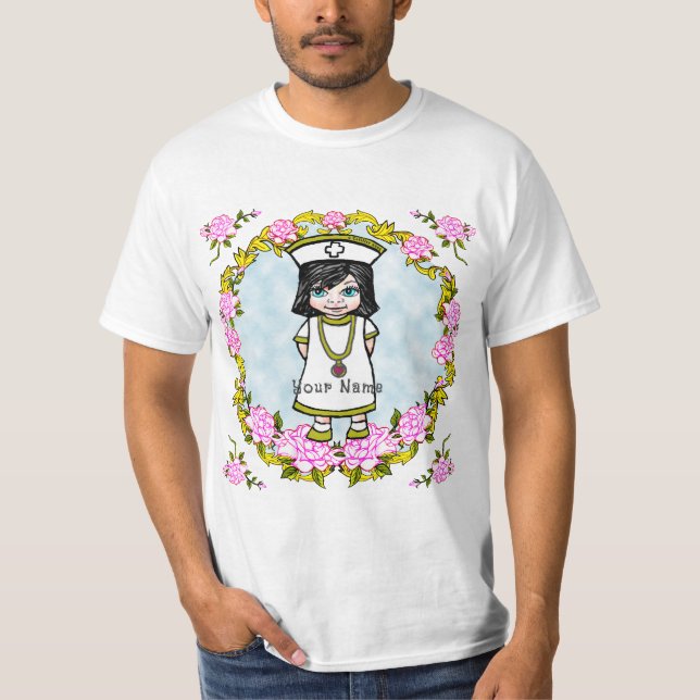 Camiseta Rosas Enfermera Chica (Anverso)