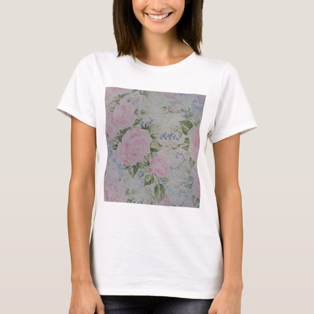 Camiseta Rosas Florales Rosa Vintage (Anverso)