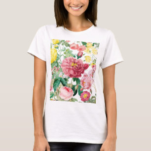 Camiseta Rosas florales Vintage Spring Garden