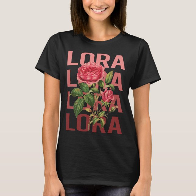 Camiseta Rosas Hermosas - Nombre Lora (Anverso)