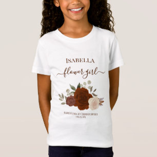 Camiseta Rosas Naranjas Rústicas Lindas Regalo para Niña de
