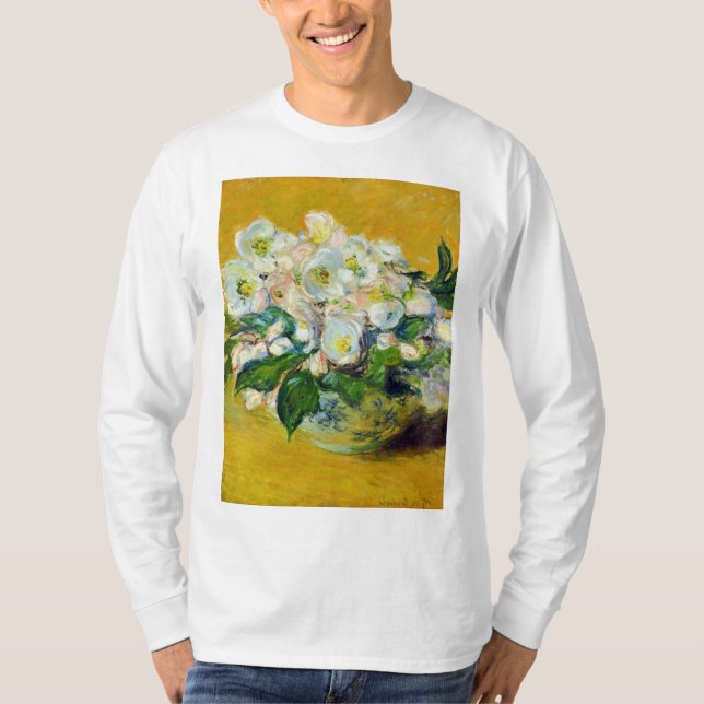 Camiseta Rosas navidades (por Claude Monet) (Anverso)