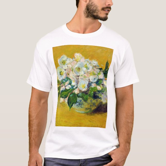 Camiseta Rosas navidades (por Claude Monet) (Anverso)