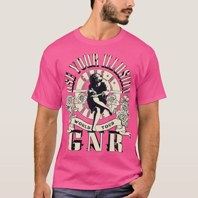 Camiseta Rosas oficiales de la Ilustración Mundial de Guns (Anverso)