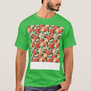 Camiseta Rosas Patrón Sin Marea Bonito Flor Floral Bud Th