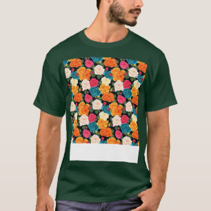 Camiseta Rosas Patrón Sin Marea Bonito Flor Floral Bud Th