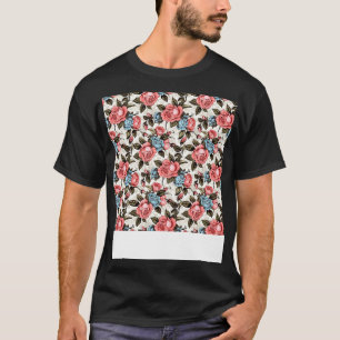 Camiseta Rosas Patrón Sin Marea Bonito Flor Floral Bud Th