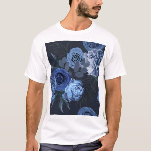Camiseta Rosas Peony: Vintage floral oscuro.