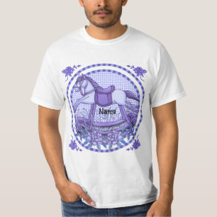 Camiseta Rosas púrpura sacudiendo caballo