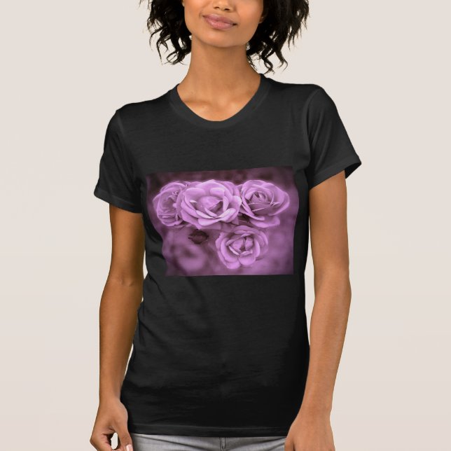 Camiseta Rosas púrpuras del vintage (Anverso)
