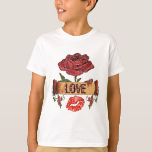 Camiseta Rosas Rockabilly RAB, Amor y Pintalabios