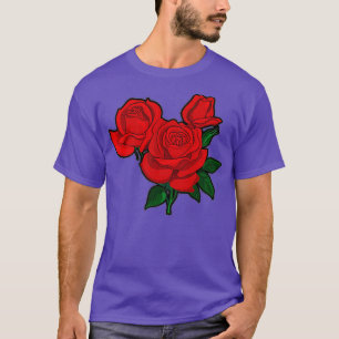 Camiseta Rosas rojas para hombres mujeres y jóvenes