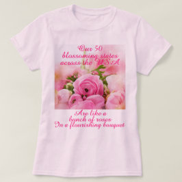 Camiseta Rosas románticos EE.UU. 50 estados mujeres patriót