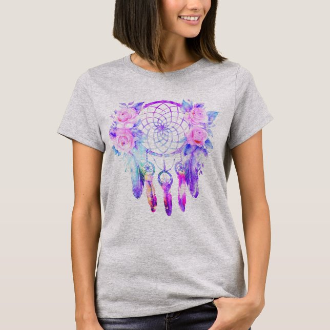 Camiseta Rosas rosa Dreamcatcher Floral Dreams (Anverso)