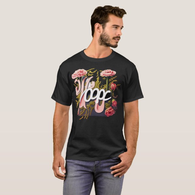 Camiseta Rosas rosadas elegantes tipografía de esperanza (Anverso completo)