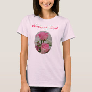 Camiseta Rosas rosados, bonito en rosa