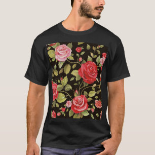 Camiseta Rosas rosas rosas: elegante patrón floral.