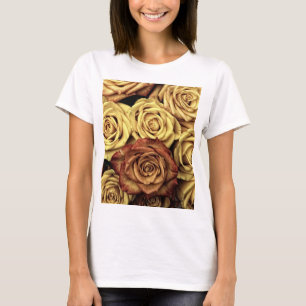 Camiseta Rosas Sepia Tintados