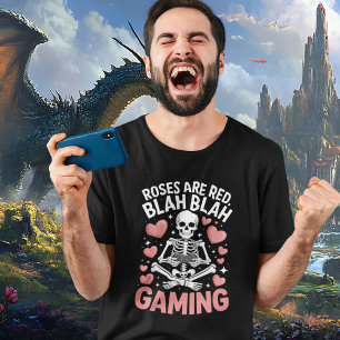Camiseta Rosas Son Rojas Blah Gaming Anti Día de San Valent