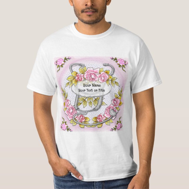 Camiseta Rosas Stethoscope (Anverso)