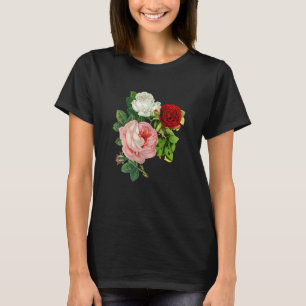 Camiseta Rosas Vintage Flores Flores Ilustracion Floral