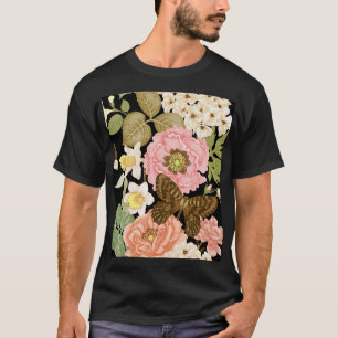 Camiseta Rosas Vintage Peonies: Patrón floral negro