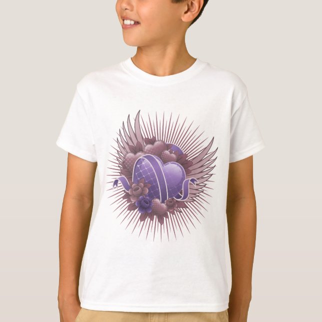 Camiseta Rosas y alas del corazón (Anverso)