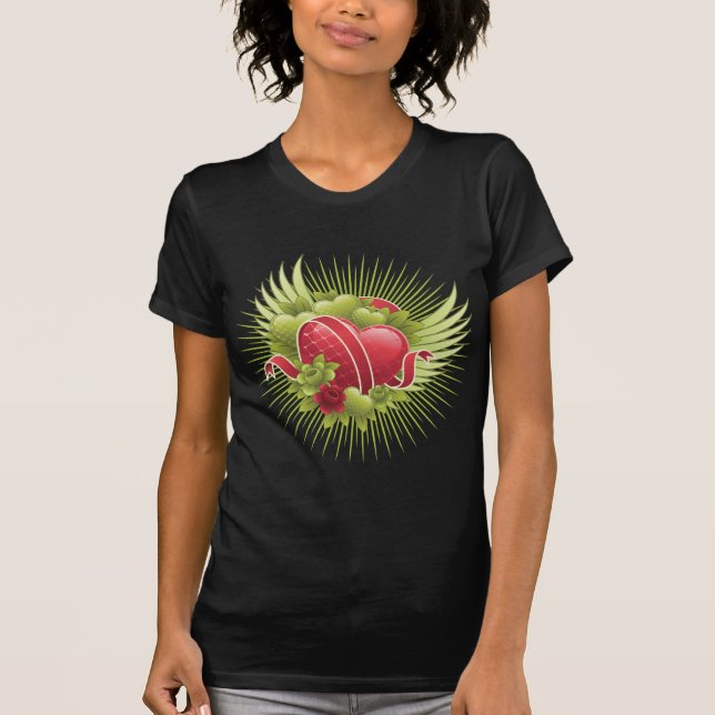 Camiseta Rosas y alas del corazón (Anverso)