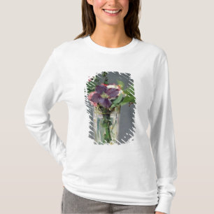 Camiseta Rosas y Clematis en un florero cristalino, 1882 de