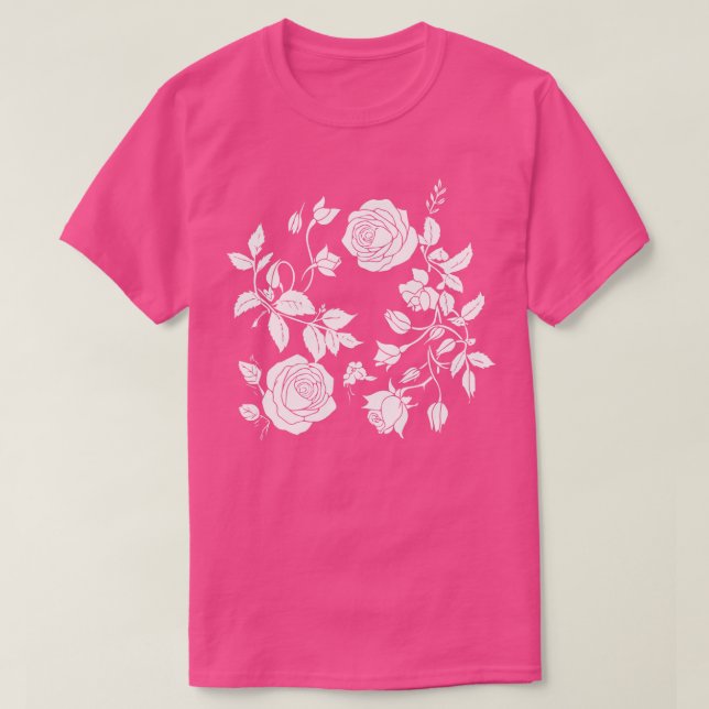 Camiseta rosas y flores (Diseño del anverso)