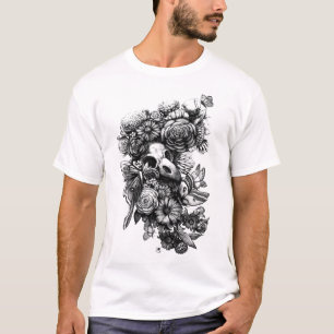 Camiseta Rosas y Polillas - Negro