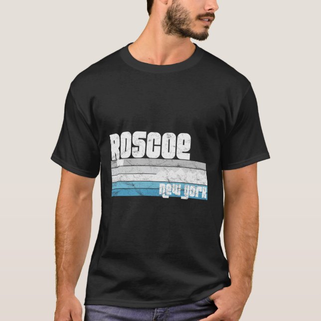 Camiseta Roscoe New York Ny Retro Vacation Skiing Hiking Sn (Anverso)