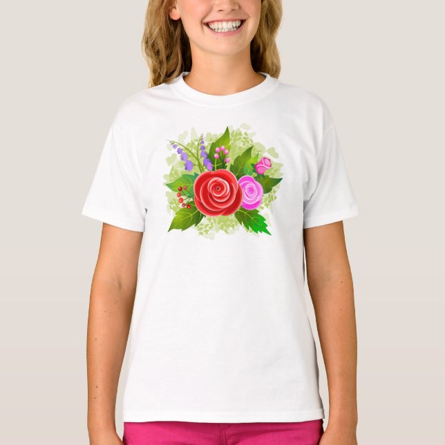 Camiseta Rose Flowers Illustration (Anverso)