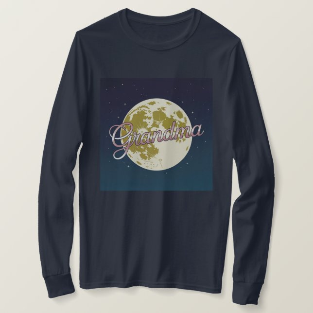 Camiseta Rose Gold Script Grandma Moon Blue Sky T-Shirt (Anverso del diseño)