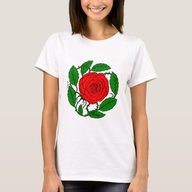 Camiseta Rose Red T-Shirt for Women. Long-Sleeved (Anverso)