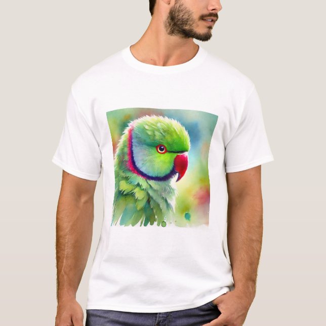Camiseta Rose ringed Parakeet 110924AREF148 - Watercolor (Anverso)
