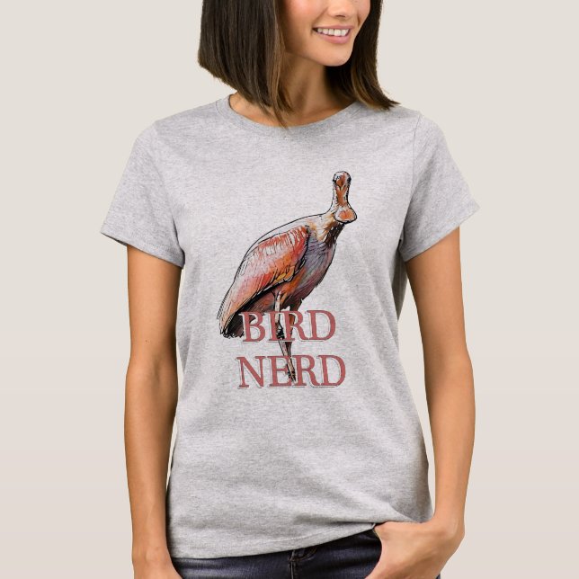 Camiseta Roseate Spoonbill Bird Nerd (Anverso)