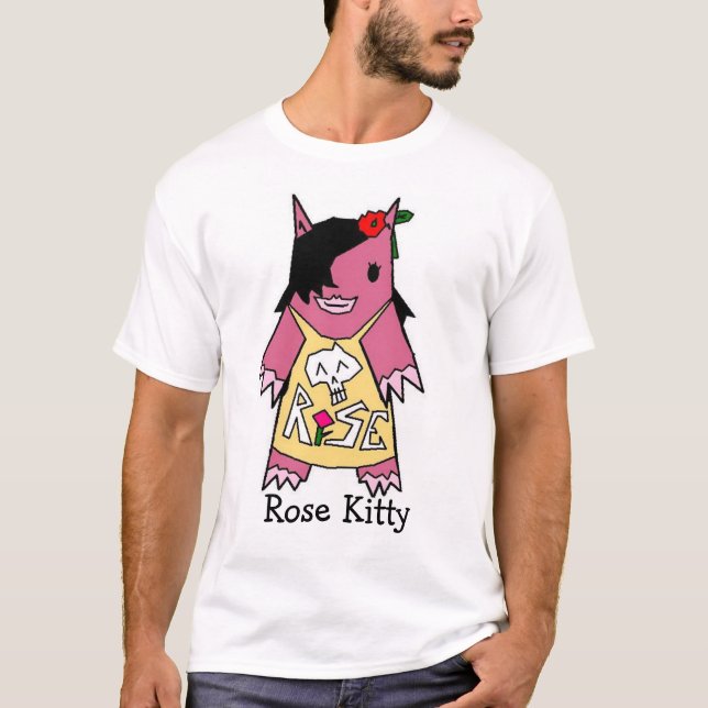 Camiseta RoseKitty, gatito color de rosa (Anverso)
