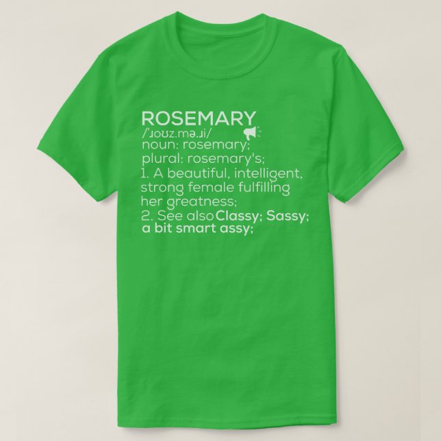 Camiseta Rosemary Definition Rosemary Rosemary Femenina (Diseño del anverso)