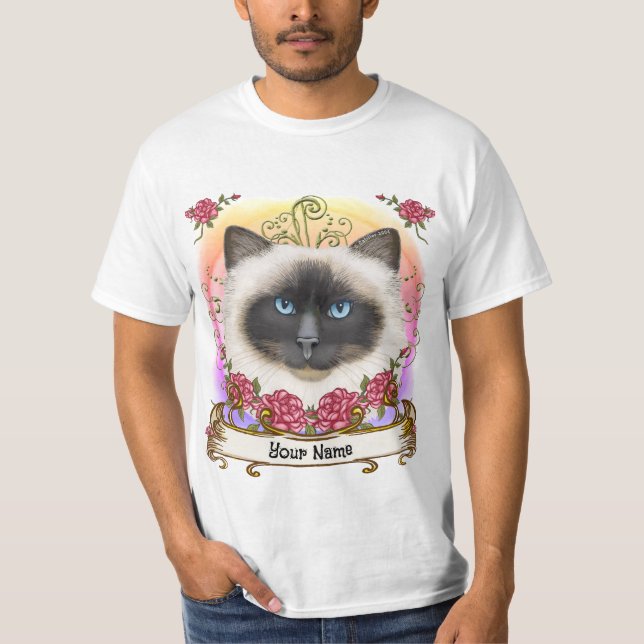 Camiseta Roses Birman Cat   (Anverso)