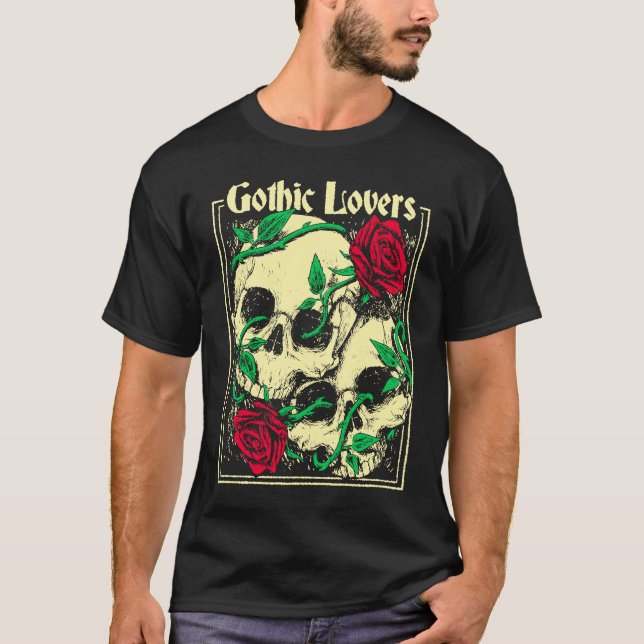 Camiseta Roses Gruft Goth Cult Love Skull (Anverso)