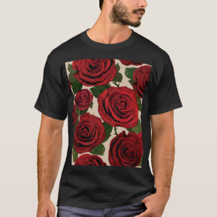 Camiseta Roses Rojos: fondo floral sin foco