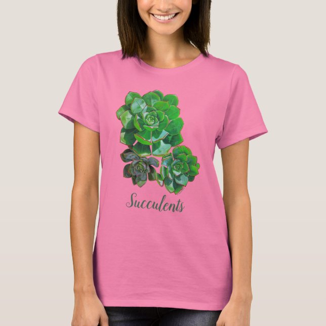 Camiseta Rosette suculenta copas femeninas (Anverso)