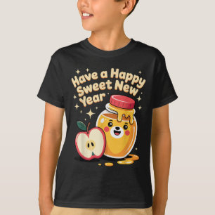 Camiseta Rosh Hashaná Feliz Año Nuevo Dulce Cariño Oso Judí