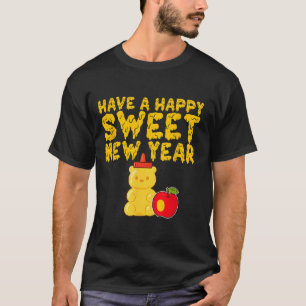 Camiseta Rosh Hashaná Feliz Año Nuevo Dulce Oso de Miel Jud